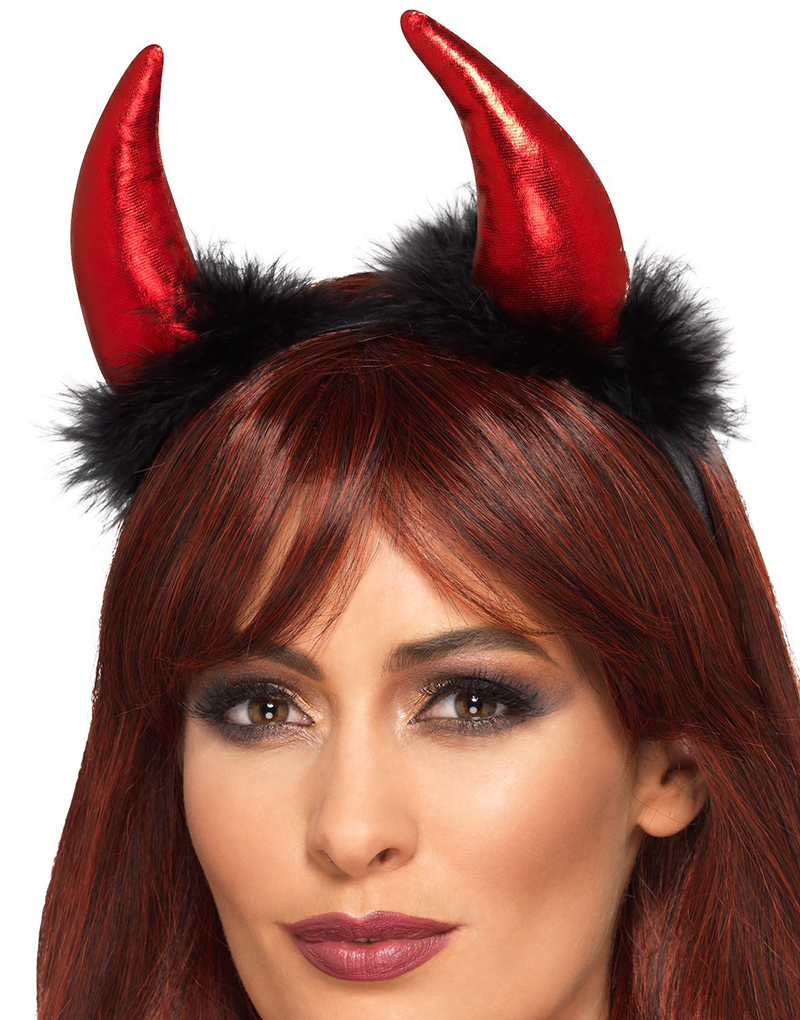 Röda Djävulshorn med Fuskpäls