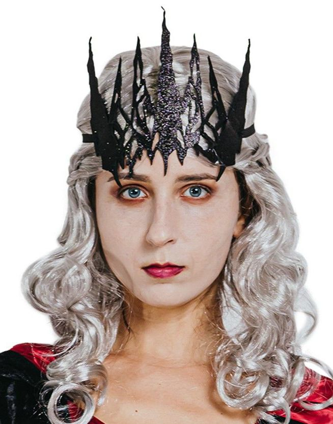 Svart Glittrande Drakdrottningkrone