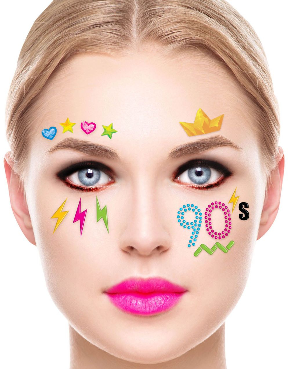 90-talet - Självhäftande Ansikts Juveler