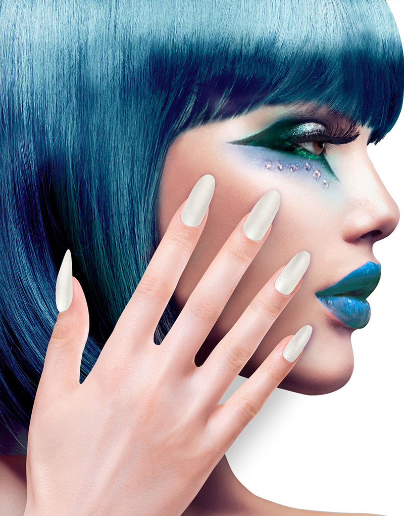 12 stk Pärlvita Lösnaglar