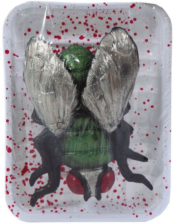 Stor Äcklig Fluga på Blodig Tallrik