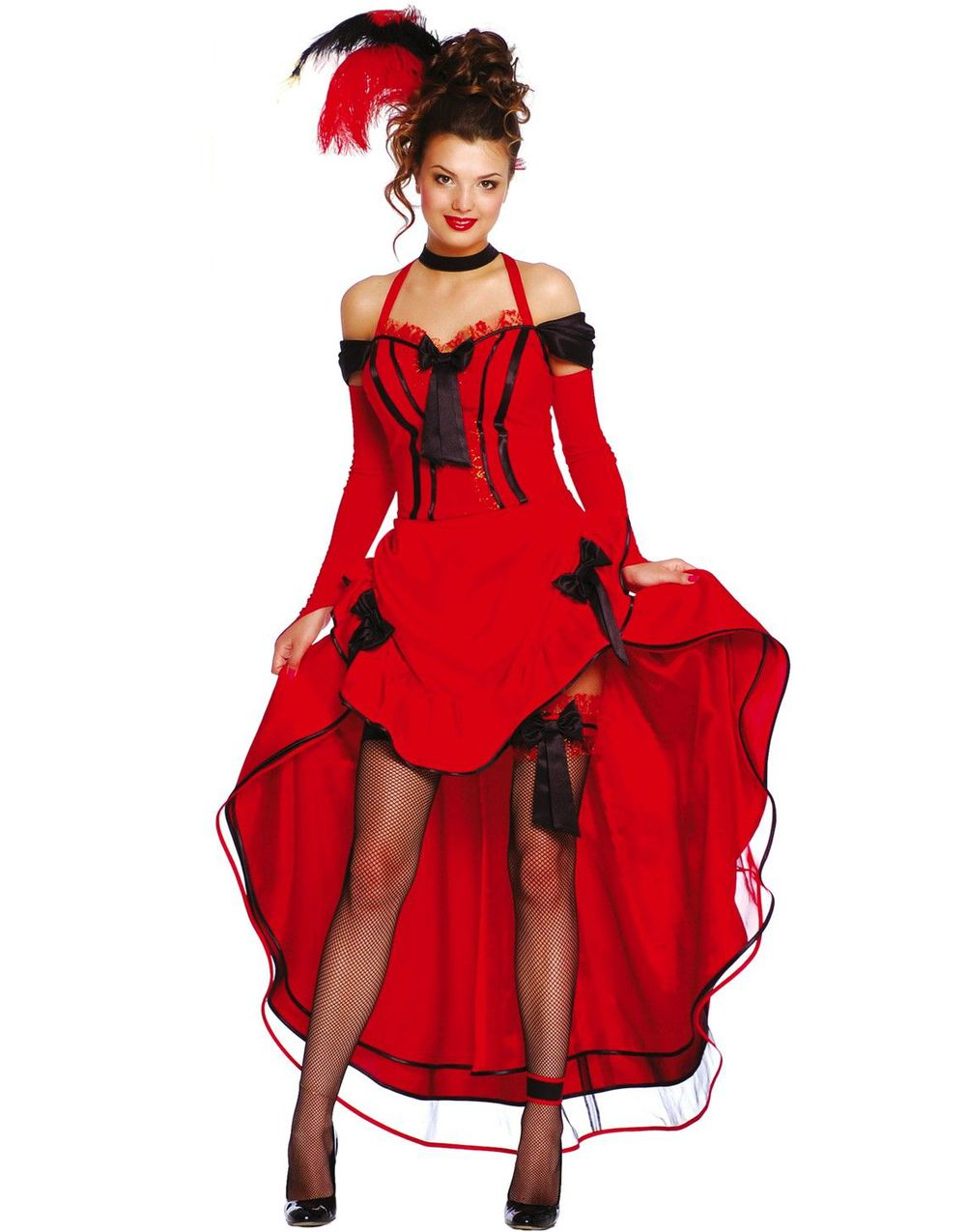 Röd Burlesque Kostymklänning för Dam