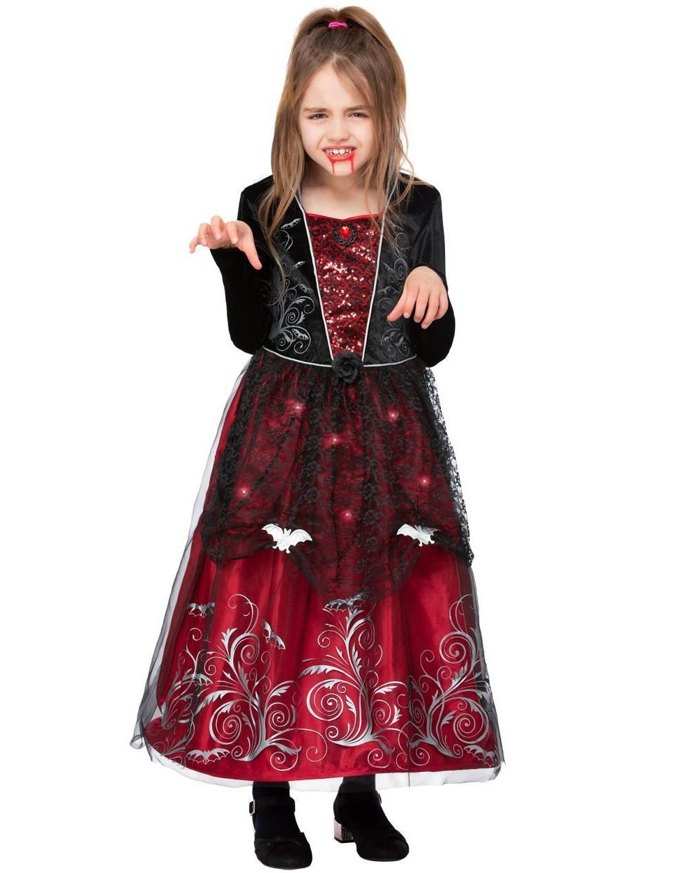 Light Up Vampiress - Lyxig Vampyrdräkt med Ljus för Barn