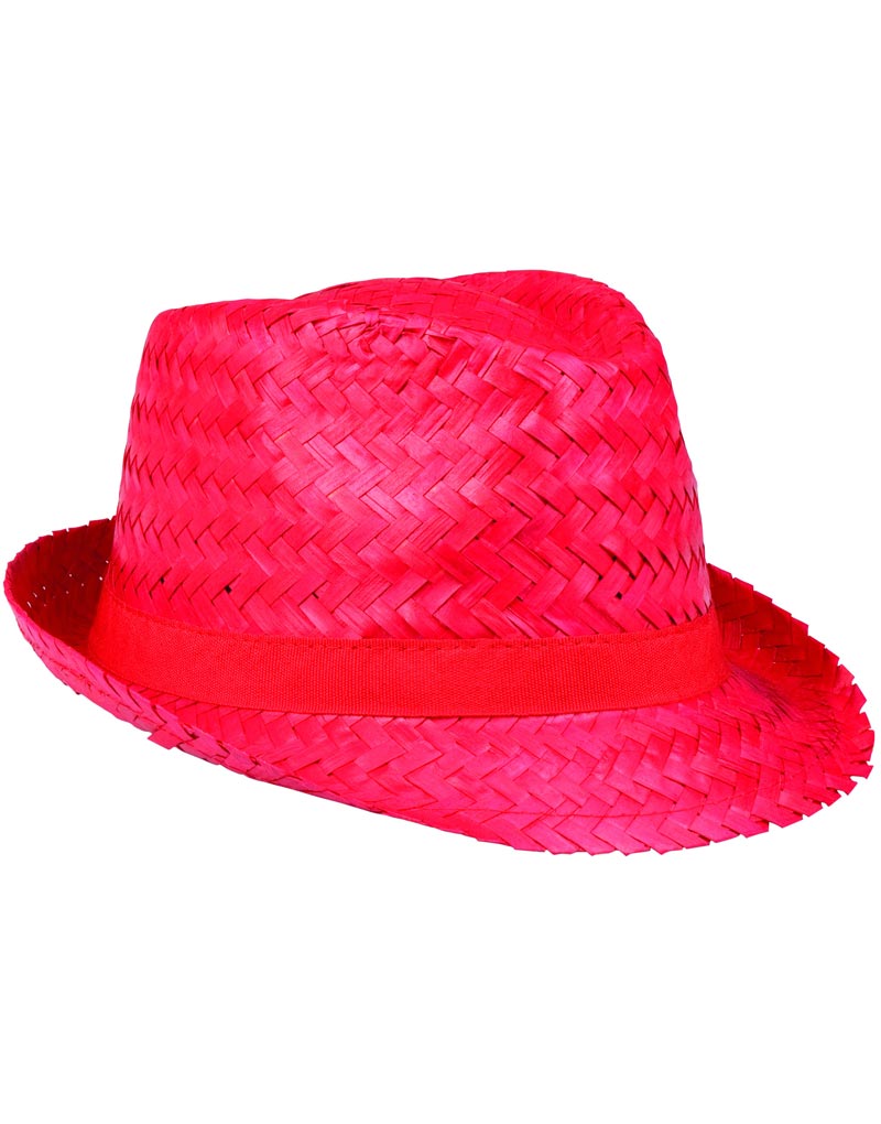 Röd Stråhatt med Fedoraform