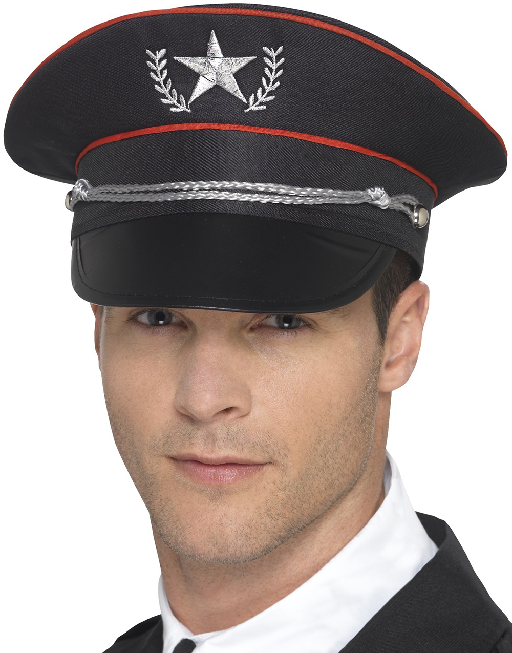 Svart Deluxe Militärhatt med Band