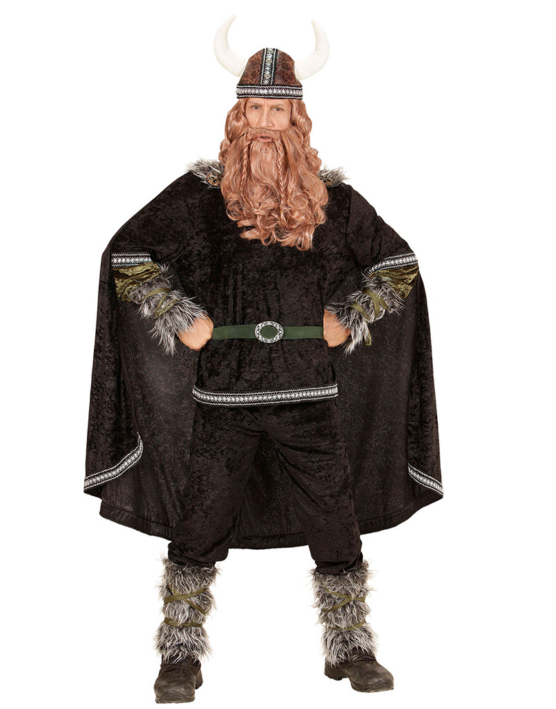 Svart Komplett Vikingadräkt med Hatt