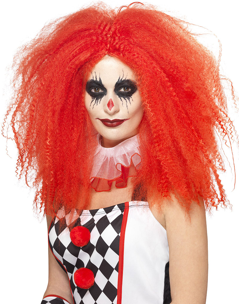 Röd Kräppad Clownperuk