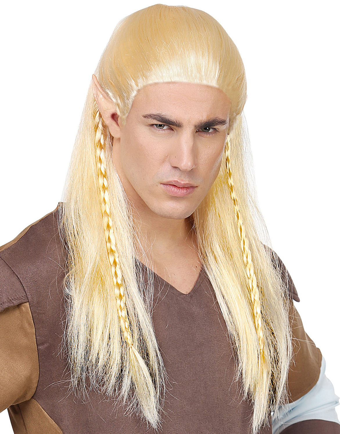 Blond Alv Peruk med Flätor