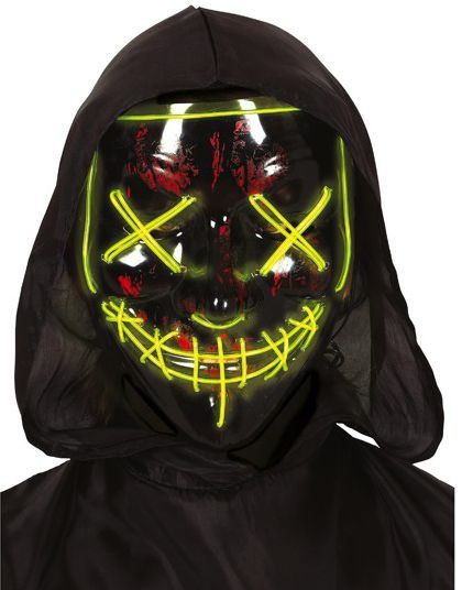 Svart Mask med Gult LED-Ljus