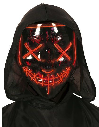 Svart Mask med Orange LED-Ljus