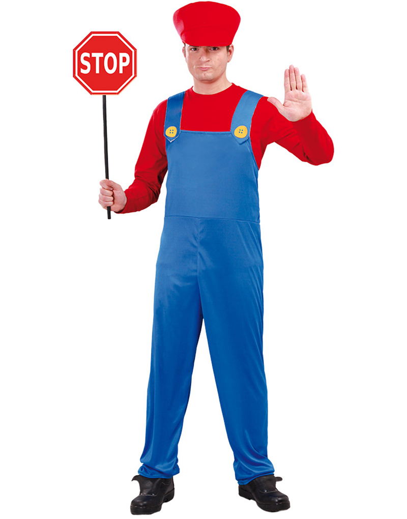 Super Mario Inspirerad Herrdräkt