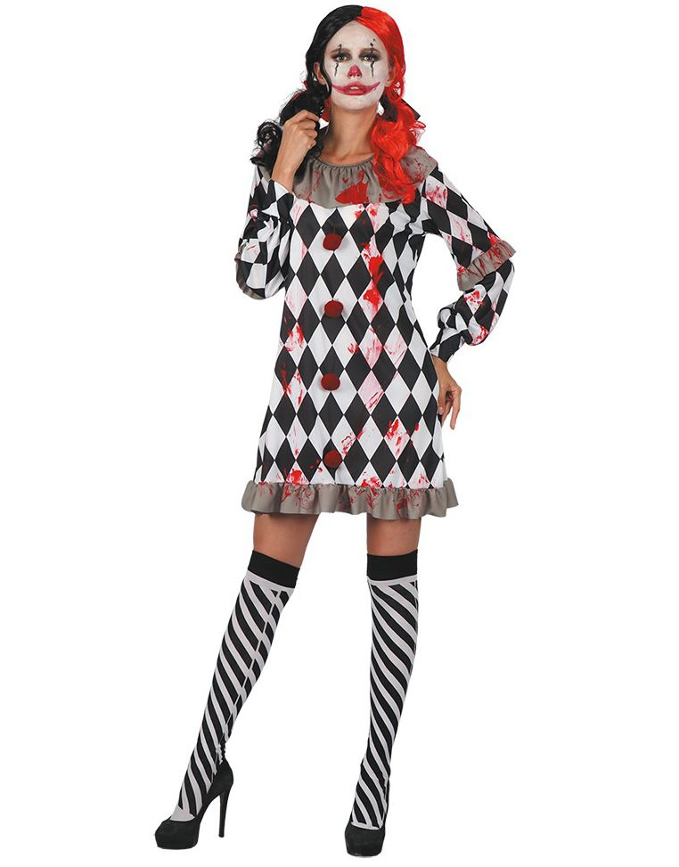 Läskig clowndräkt för kvinnor - Onesize