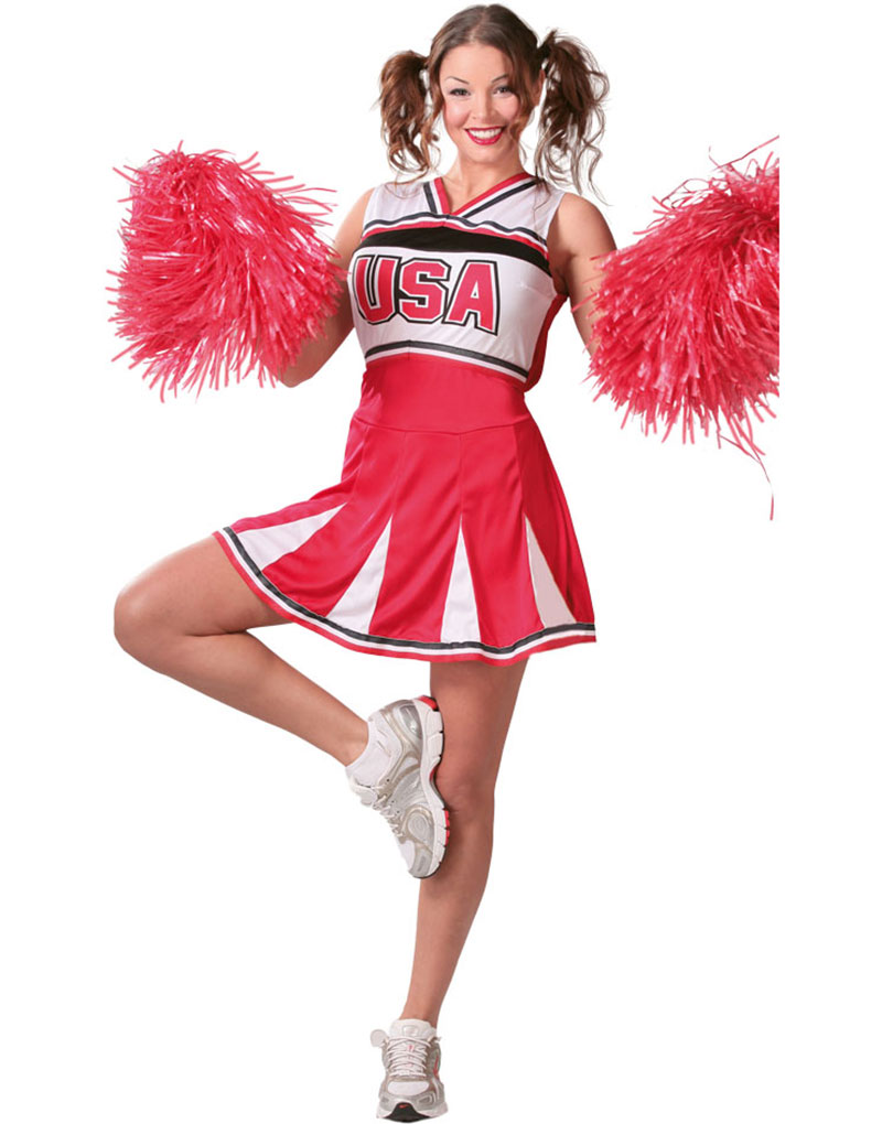 Amerikansk Cheerleader Damkostym
