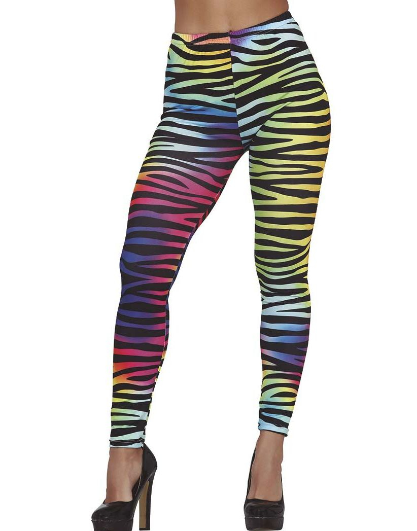 Färgglada leggings med tigerränder för kvinnor