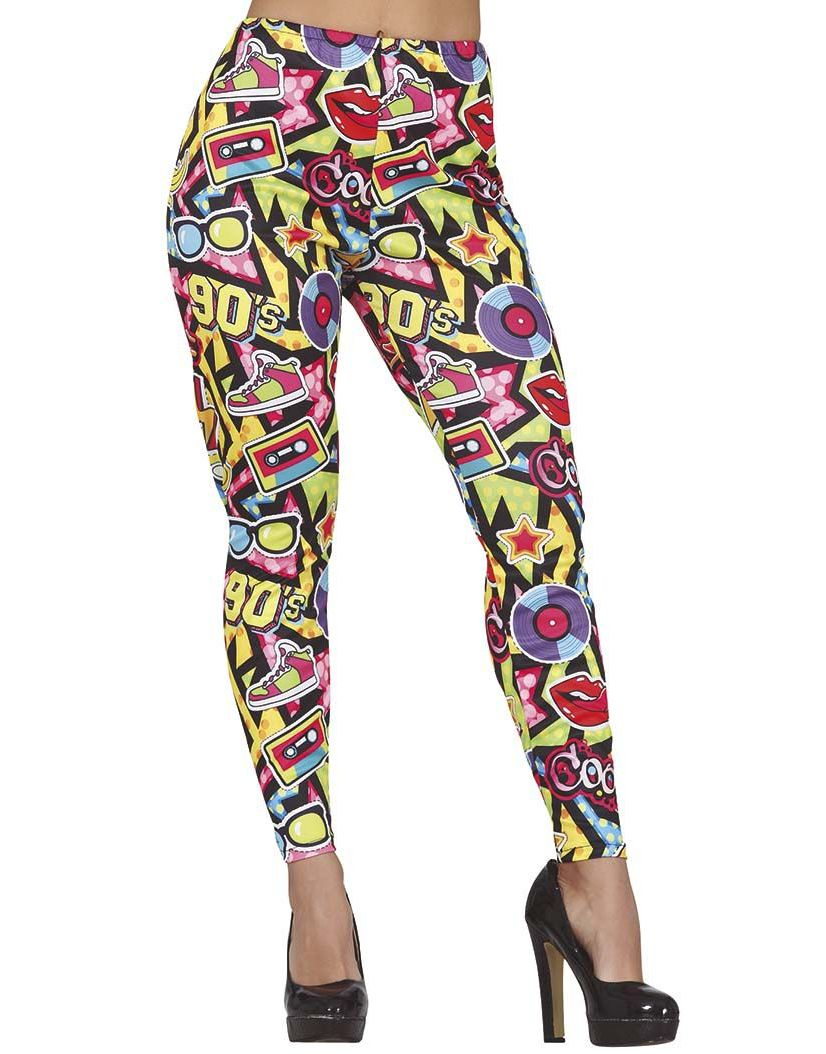 Färgglada 90-tals Leggings för kvinnor