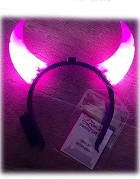 Djävulshorn i plast med ljus - Rosa