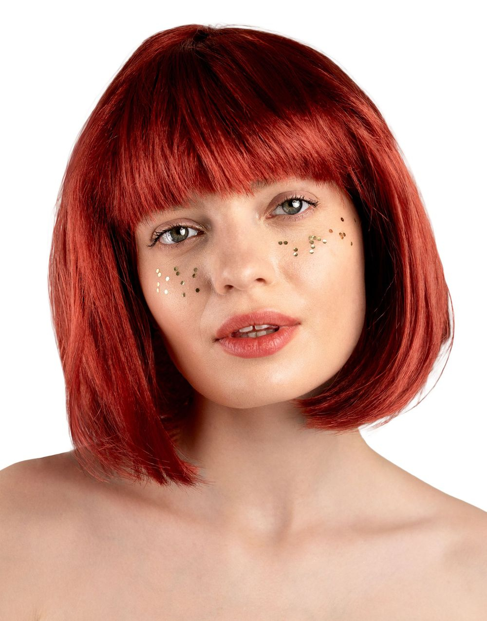 Cleopatra Peruk - Jordgubbsröd Elegans