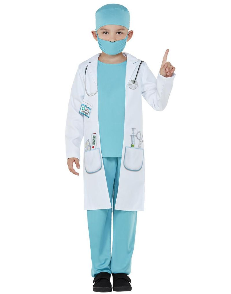 Vit och Turkos Läkardräkt till Barn