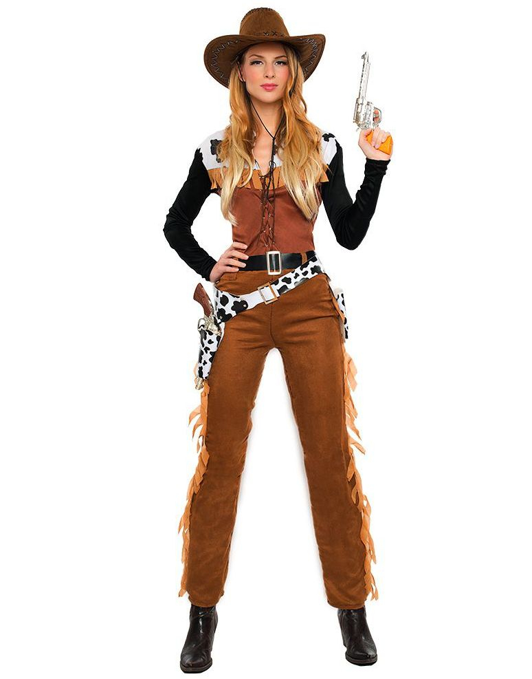 Brun Cowgirl Cowboy Dam - Maskeraddräkt