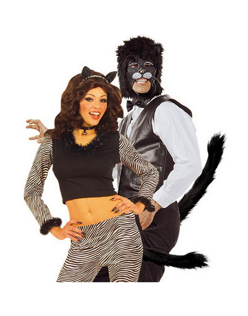 Svart Böjbar Svans med Pälstyg