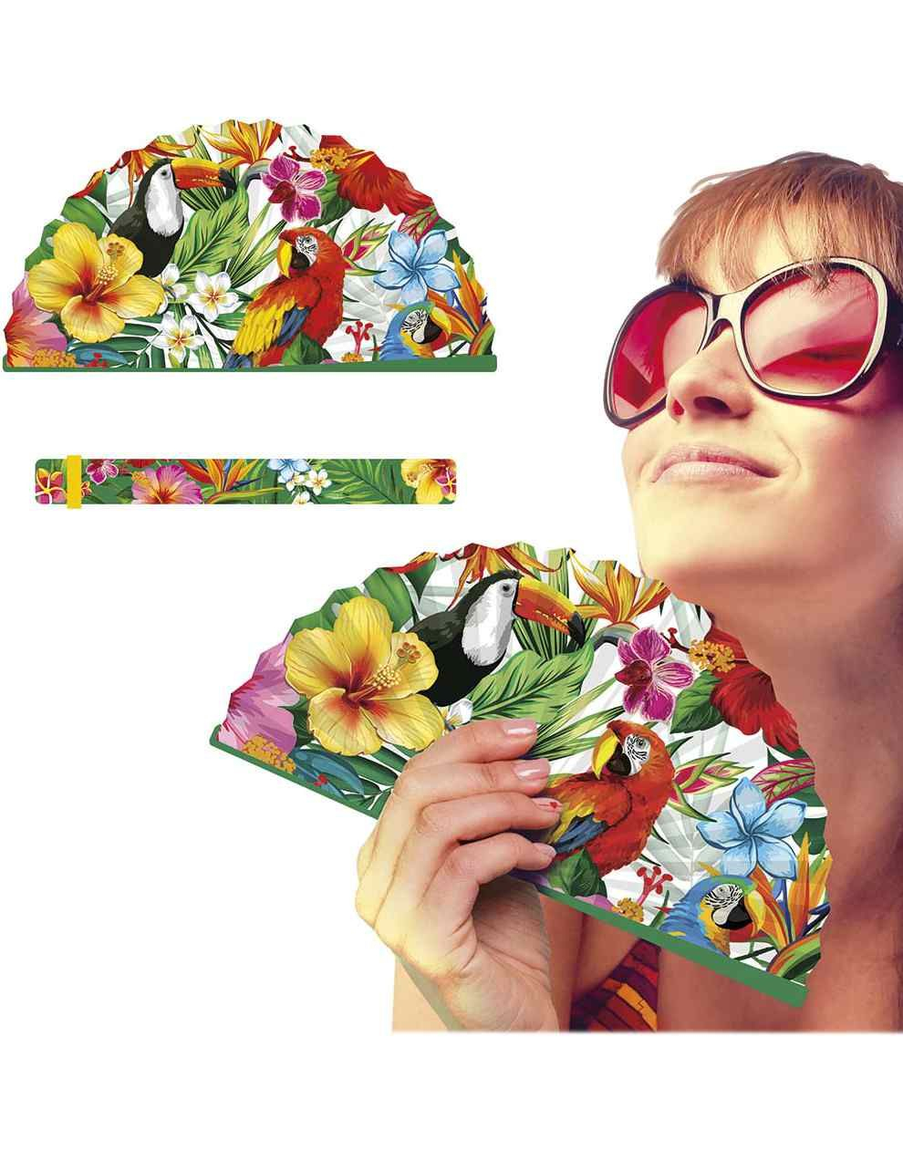 Grön Fläkt med Hawaii-tema 23 cm