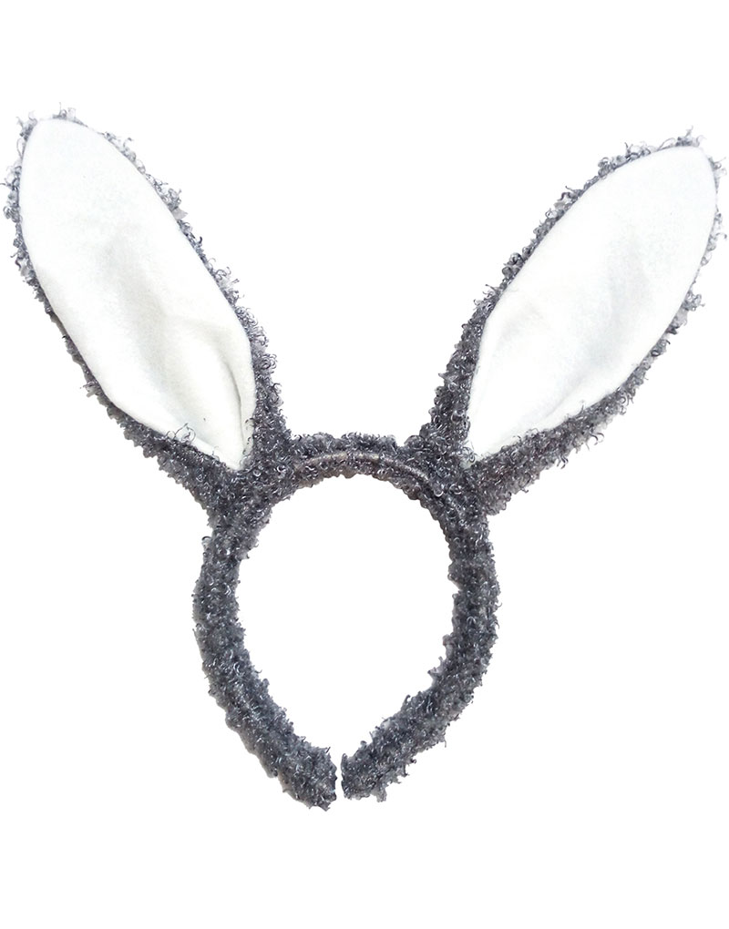 Grått Hårband med Kaninöron