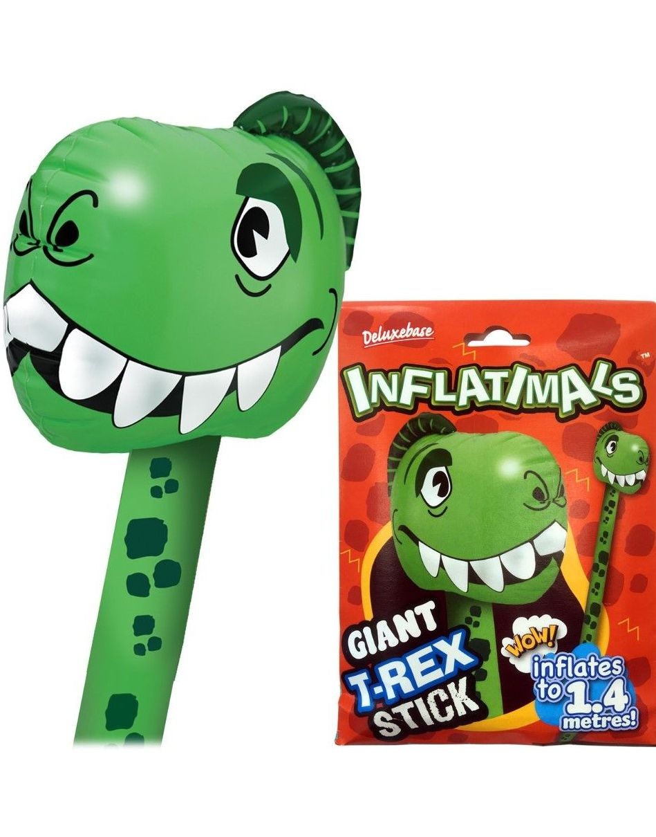 Inflatimals T-Rex - Stor Uppblåsbar T-Rex på Pinne, 1,4 Meter