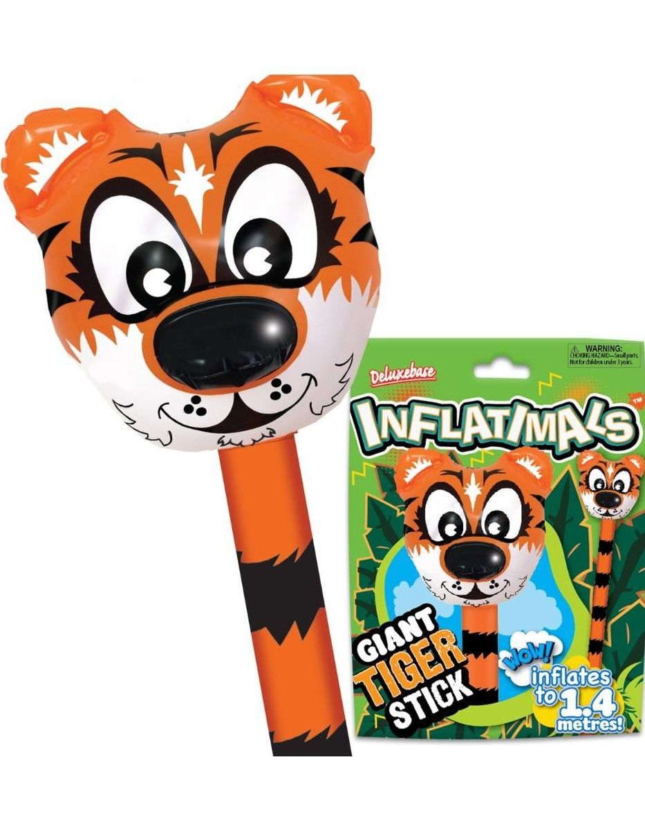 Inflatimals Tiger - Stor Uppblåsbar Tiger på Pinne 1,4 Meter