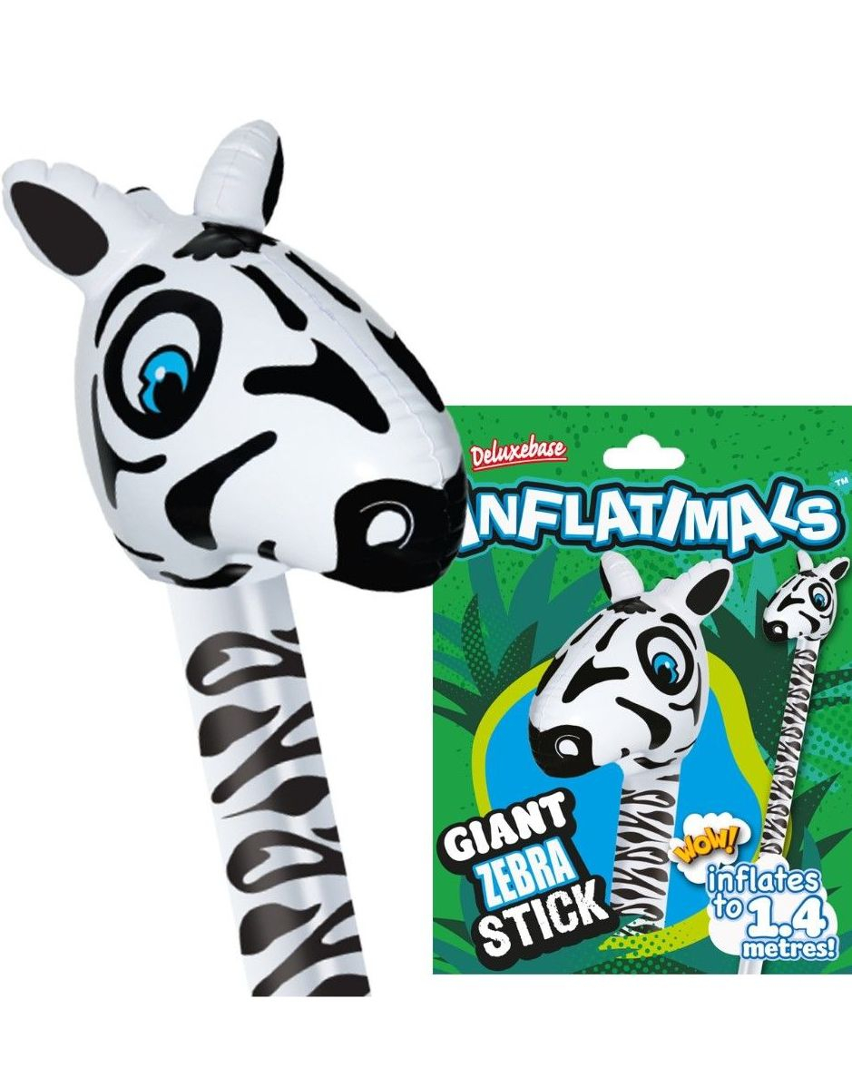 Inflatimals Zebra - Stor Uppblåsbar Zebra på Pinne 1,4 Meter