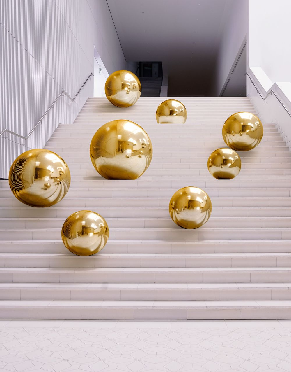 Jätte Stor Spektakulär Uppblåsbar Spegelkula Guld 90 cm