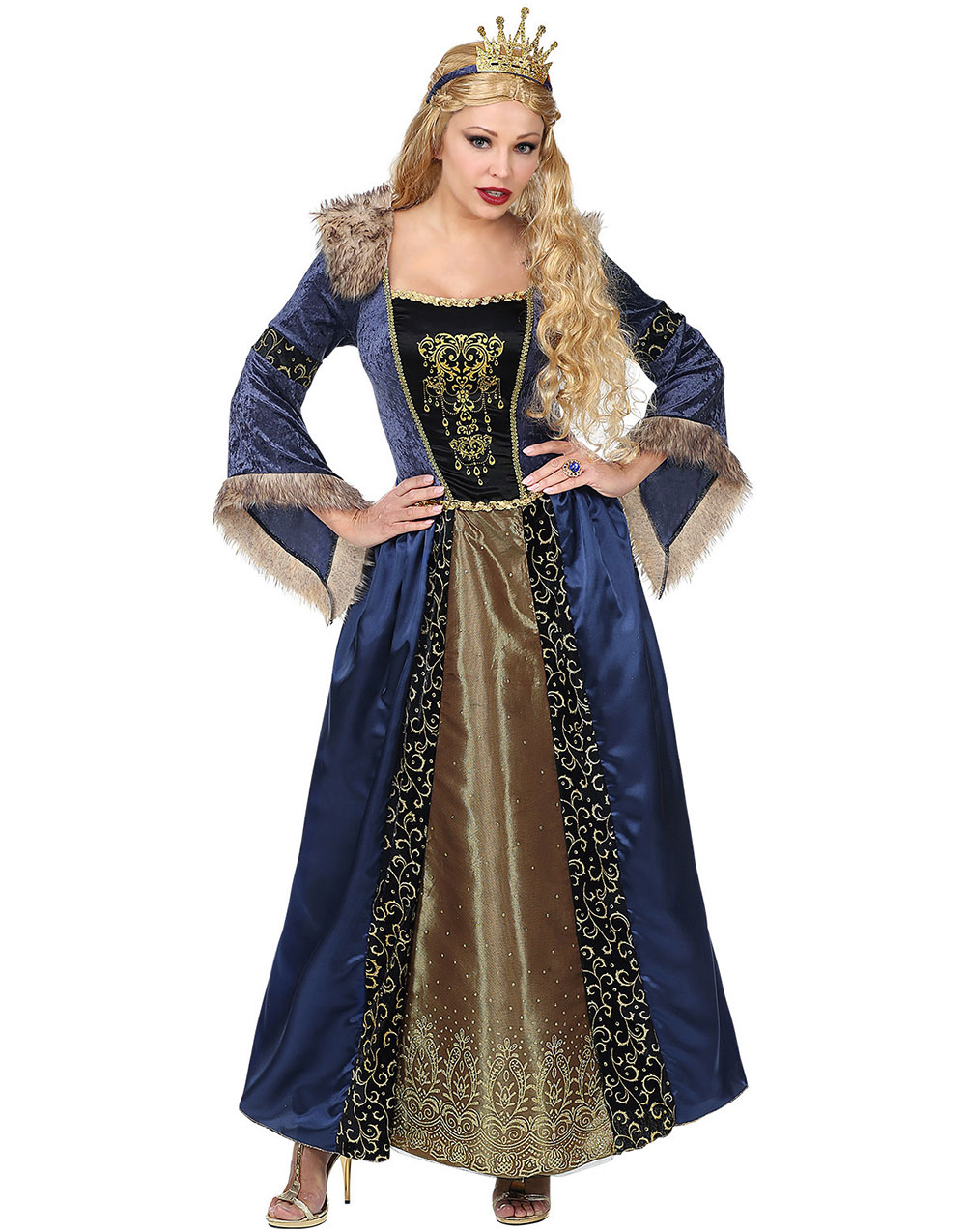 Blå Medeltida Maskeraddräkt