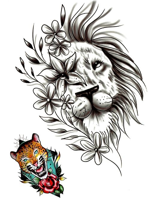 Lion & Leopard - 2 st Tatueringar