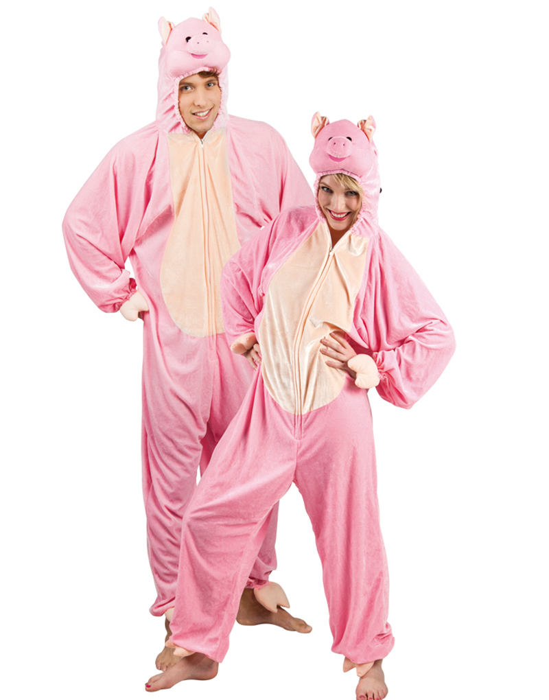 Grisdräkt i Plysch med Huva för Vuxna