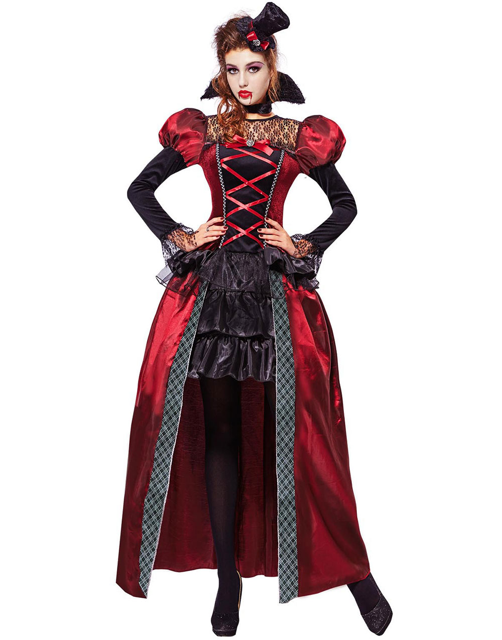Viktoriansk Vampyrdräkt till Dam 3 Delar