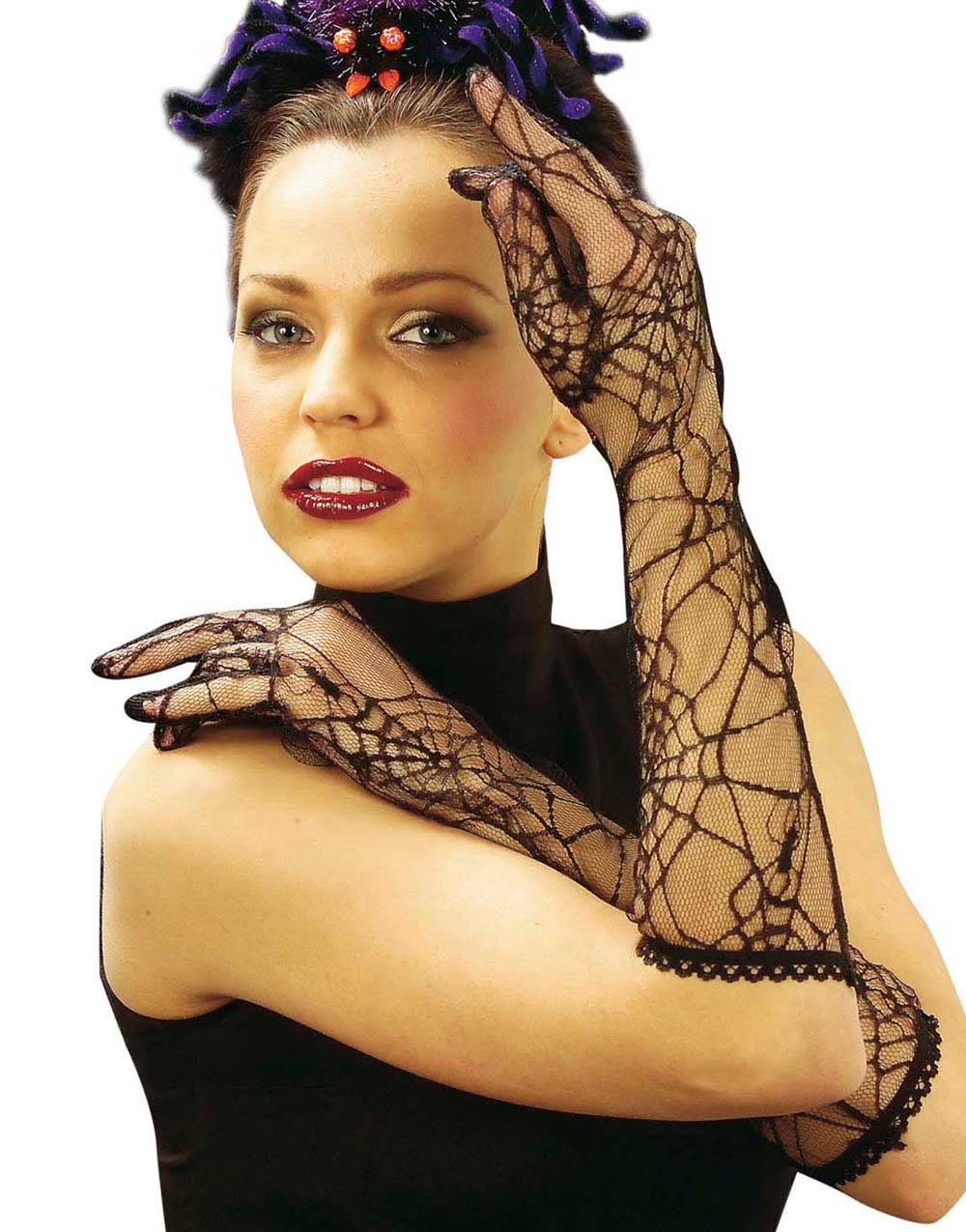 Svarta Spindelnätshandskar